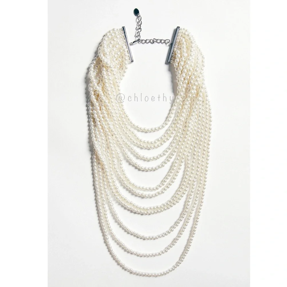 Zara PEARL WATERFALL NECKLACE